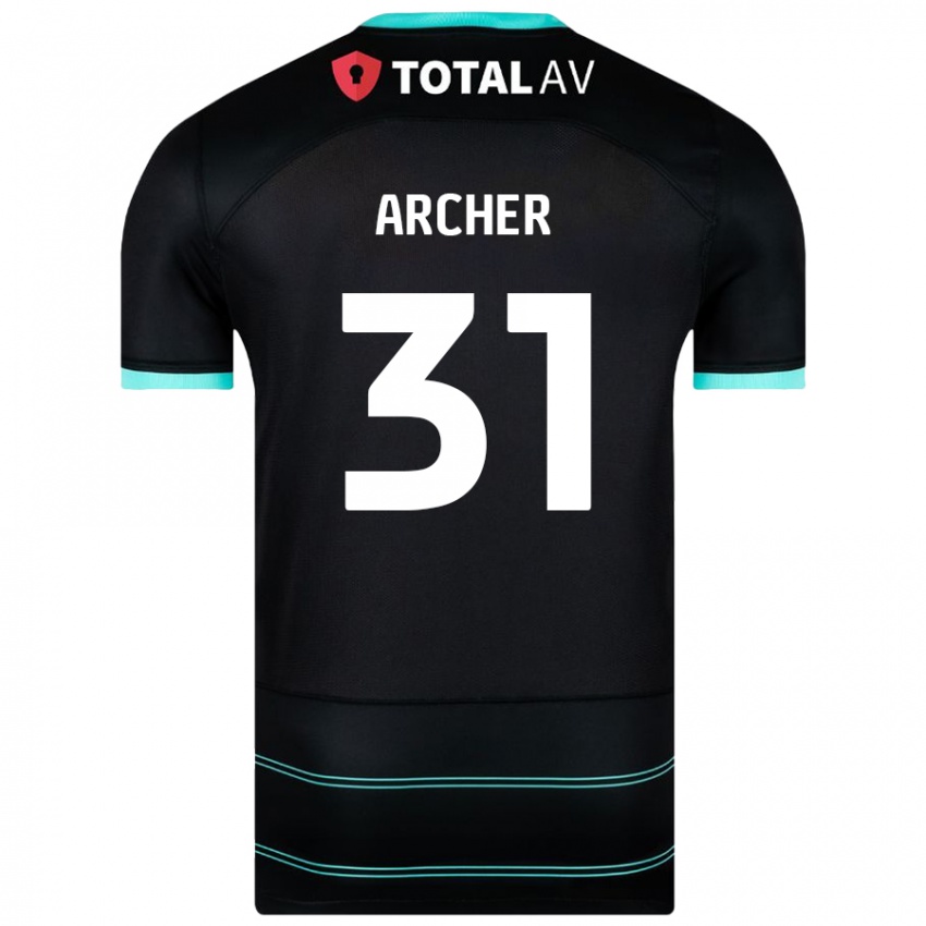 Hombre Camiseta Jordan Archer #31 Negro 2ª Equipación 2024/25 La Camisa Perú