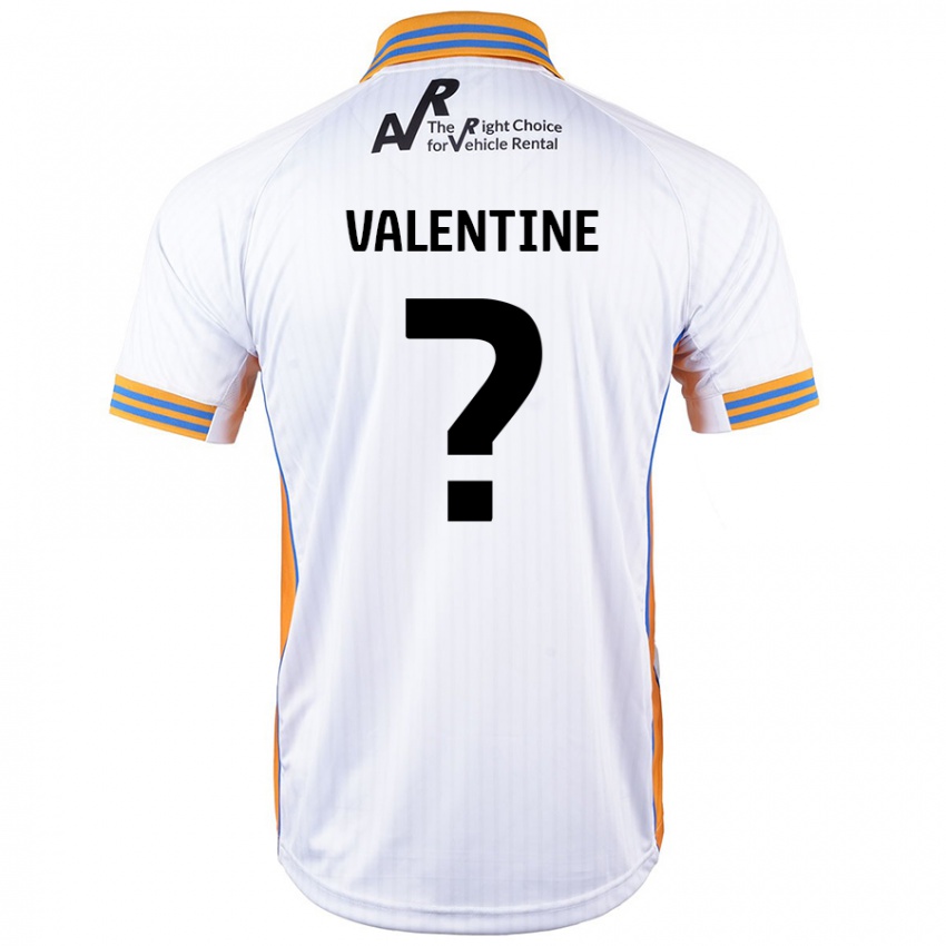 Hombre Camiseta Jayden Valentine #0 Blanco 2ª Equipación 2024/25 La Camisa Perú