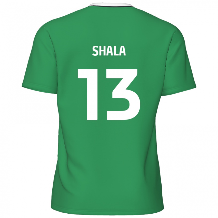 Hombre Camiseta Laurence Shala #13 Verde Rayas Blancas 2ª Equipación 2024/25 La Camisa Perú