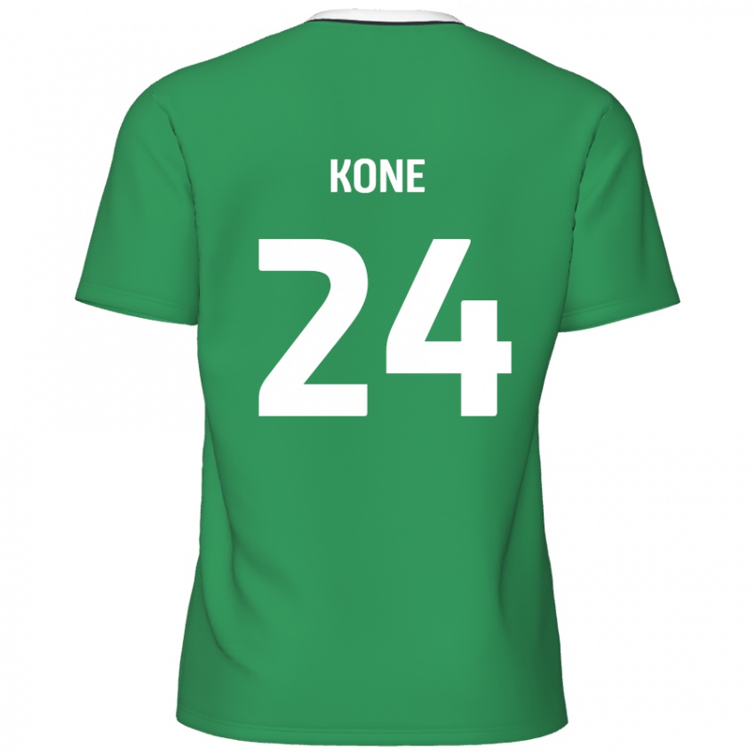 Hombre Camiseta Richard Kone #24 Verde Rayas Blancas 2ª Equipación 2024/25 La Camisa Perú