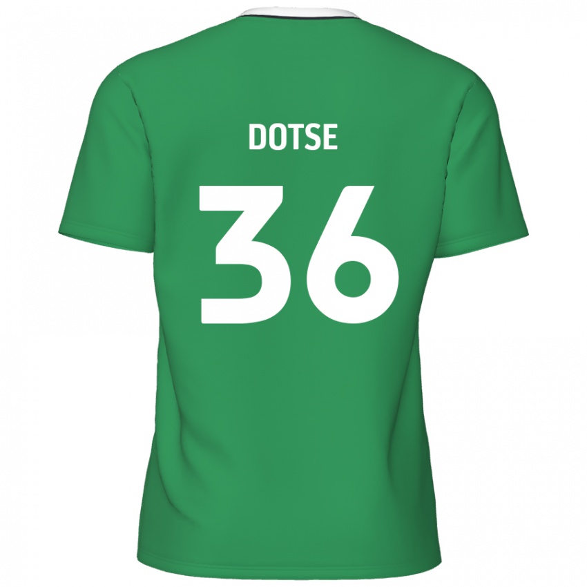 Hombre Camiseta Jahiem Dotse #36 Verde Rayas Blancas 2ª Equipación 2024/25 La Camisa Perú