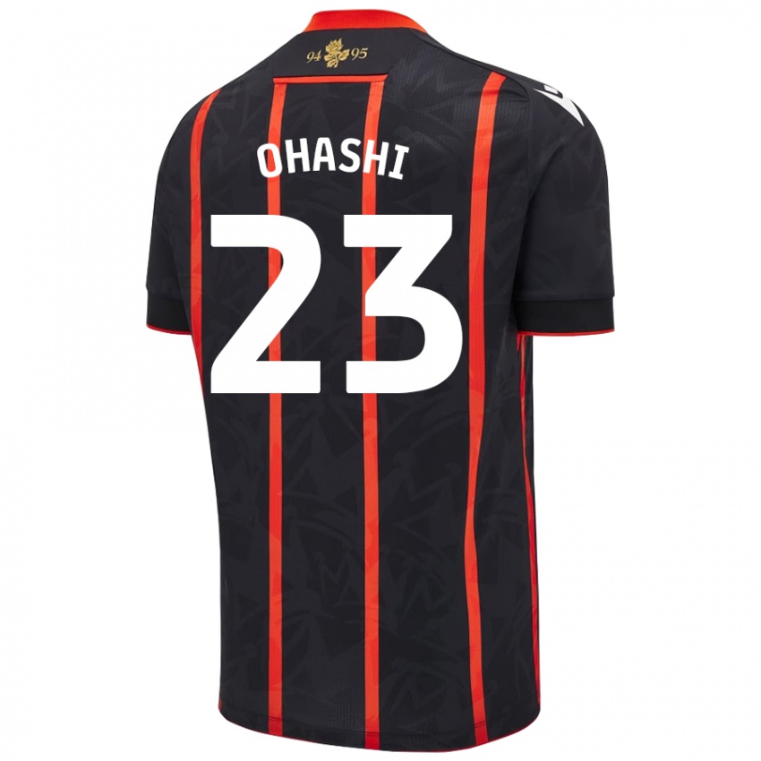 Hombre Camiseta Yuki Ohashi #23 Negro Rojo 2ª Equipación 2024/25 La Camisa Perú