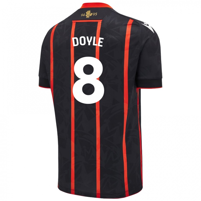 Hombre Camiseta Emma Doyle #8 Negro Rojo 2ª Equipación 2024/25 La Camisa Perú