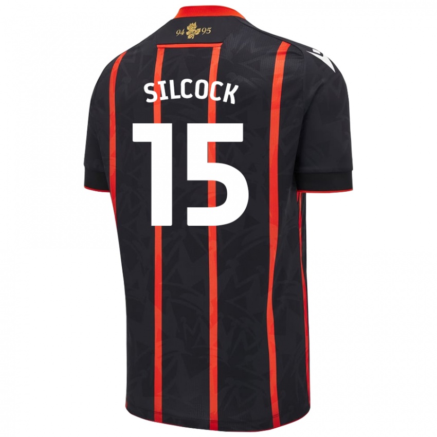 Hombre Camiseta Hannah Silcock #15 Negro Rojo 2ª Equipación 2024/25 La Camisa Perú