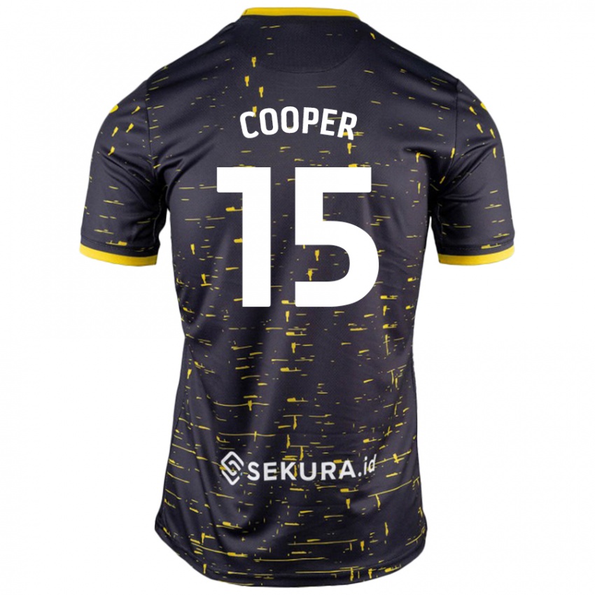 Hombre Camiseta Naomi Cooper #15 Negro Amarillo 2ª Equipación 2024/25 La Camisa Perú