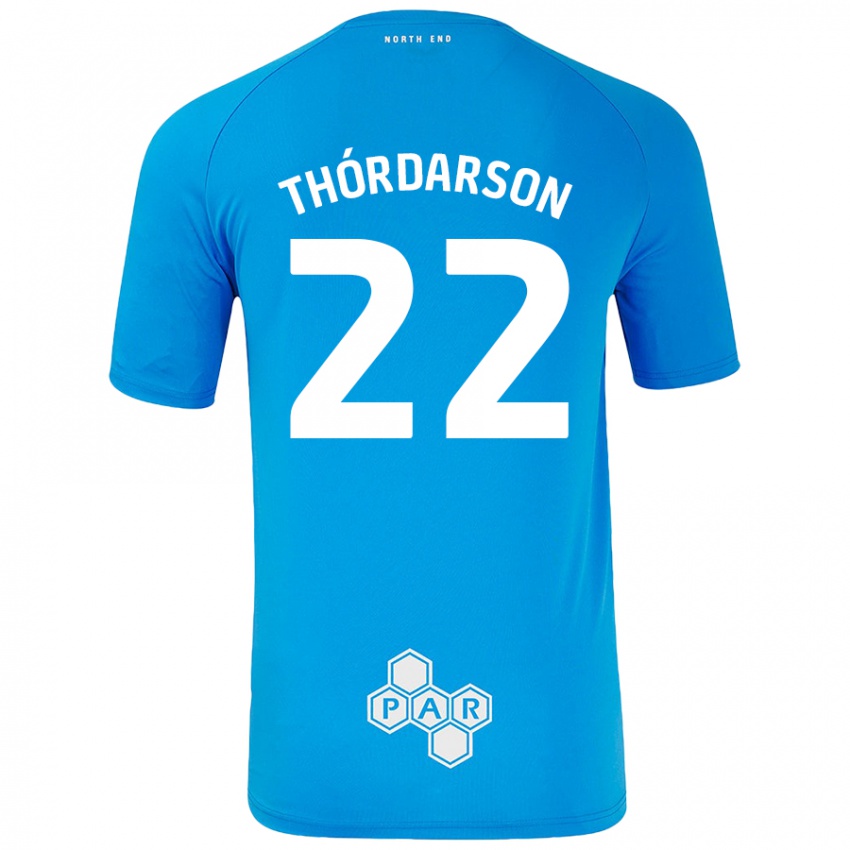 Hombre Camiseta Stefán Teitur Thórdarson #22 Azul Cielo 2ª Equipación 2024/25 La Camisa Perú