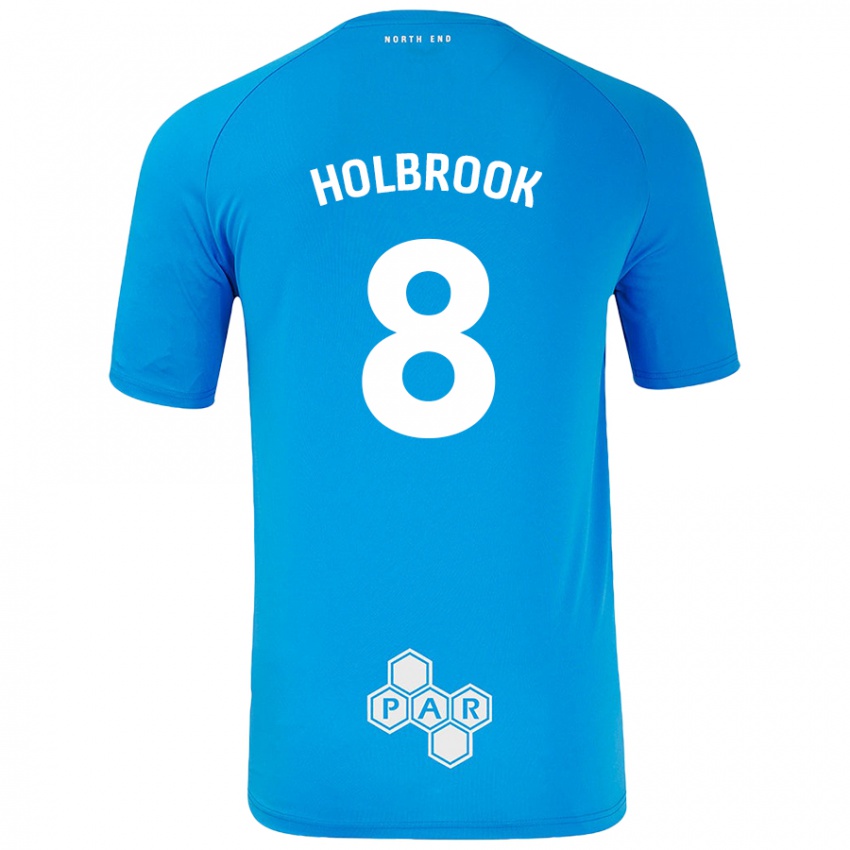 Hombre Camiseta Jess Holbrook #8 Azul Cielo 2ª Equipación 2024/25 La Camisa Perú