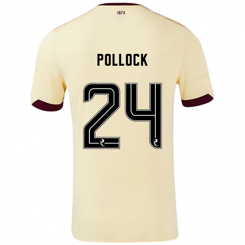 Hombre Camiseta Finlay Pollock #24 Crema Burdeos 2ª Equipación 2024/25 La Camisa Perú