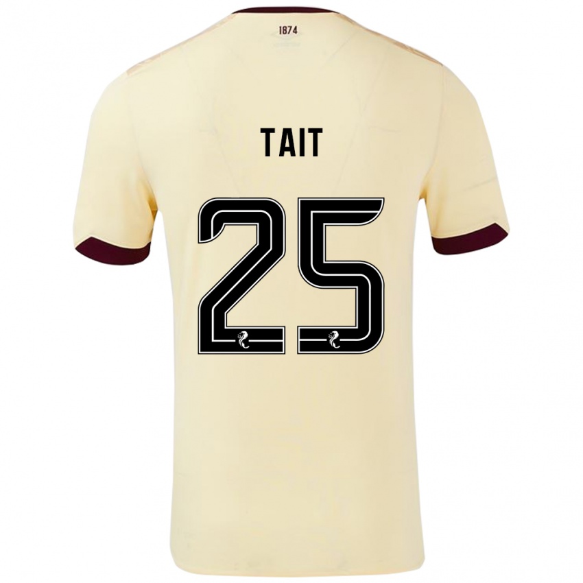 Hombre Camiseta Macaulay Tait #25 Crema Burdeos 2ª Equipación 2024/25 La Camisa Perú