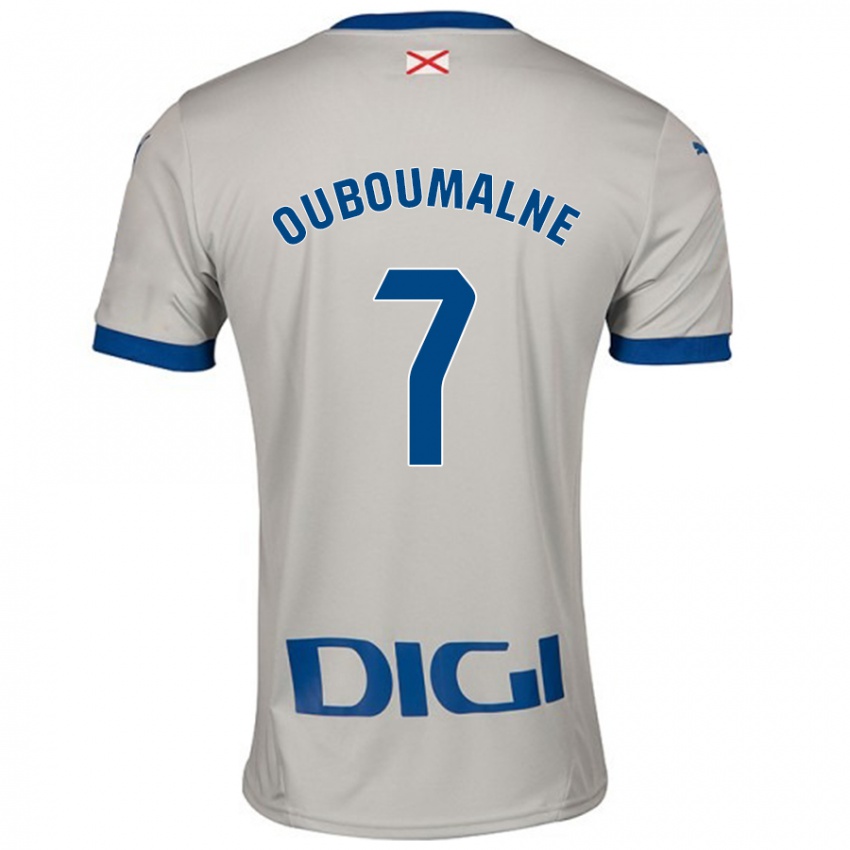 Hombre Camiseta Ibra Ouboumalne #7 Gris Claro 2ª Equipación 2024/25 La Camisa Perú