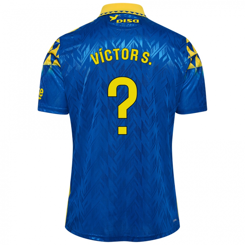 Hombre Camiseta Víctor Sánchez #0 Azul Amarillo 2ª Equipación 2024/25 La Camisa Perú