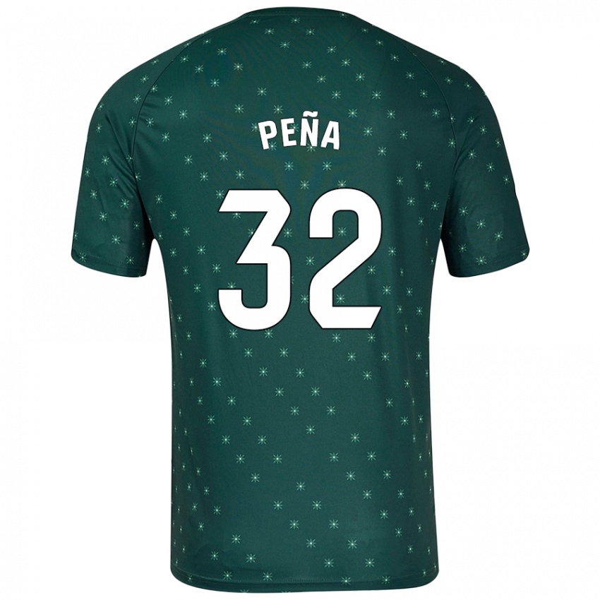 Hombre Camiseta Marcos Peña #32 Verde Oscuro 2ª Equipación 2024/25 La Camisa Perú