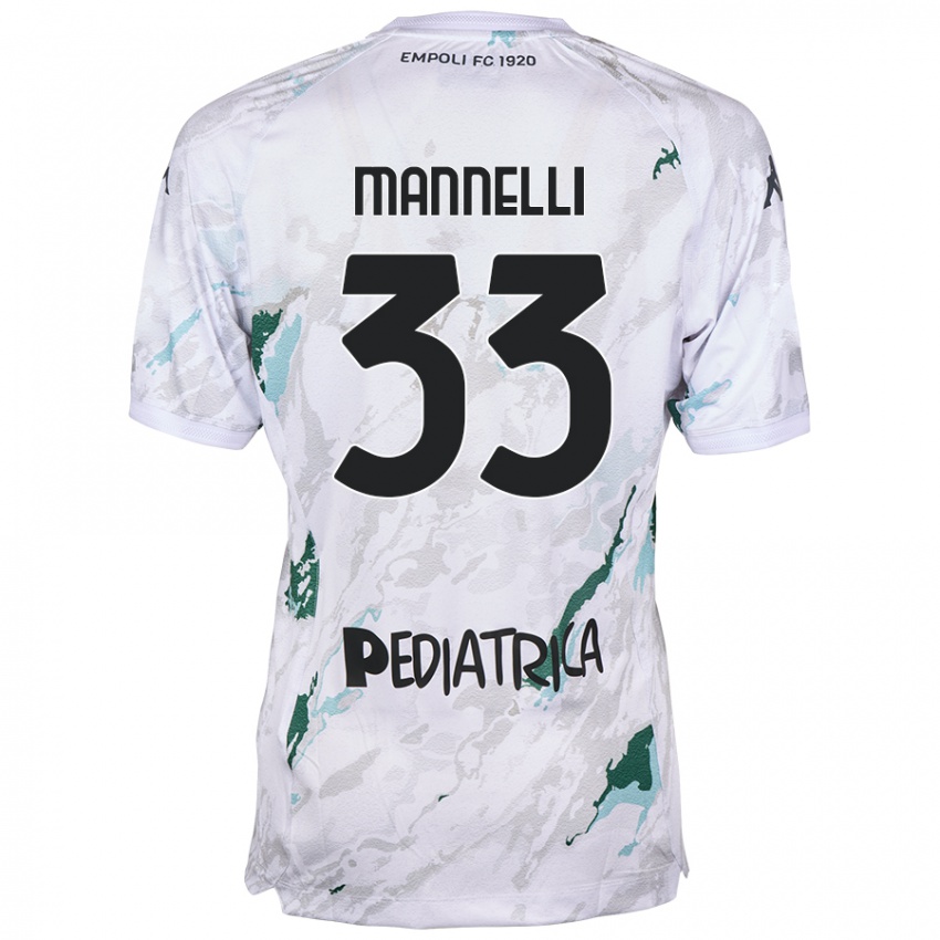 Hombre Camiseta Matteo Mannelli #33 Gris 2ª Equipación 2024/25 La Camisa Perú