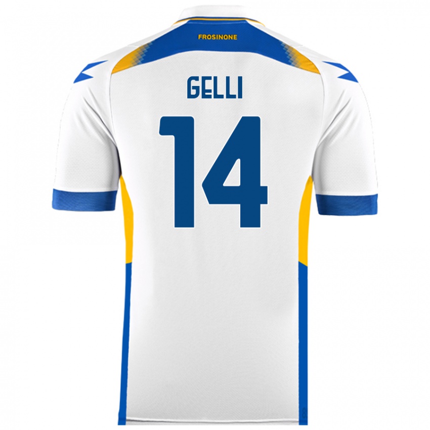 Hombre Camiseta Francesco Gelli #14 Blanco 2ª Equipación 2024/25 La Camisa Perú