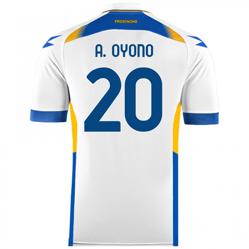 Hombre Camiseta Anthony Oyono #20 Blanco 2ª Equipación 2024/25 La Camisa Perú