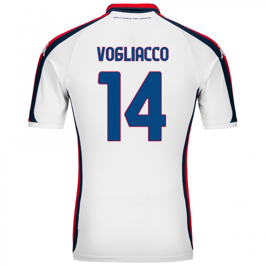 Hombre Camiseta Alessandro Vogliacco #14 Blanco 2ª Equipación 2024/25 La Camisa Perú