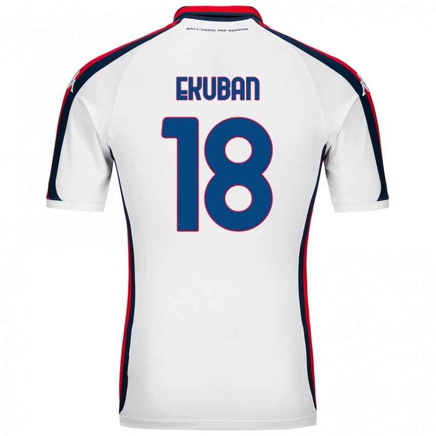 Hombre Camiseta Caleb Ekuban #18 Blanco 2ª Equipación 2024/25 La Camisa Perú