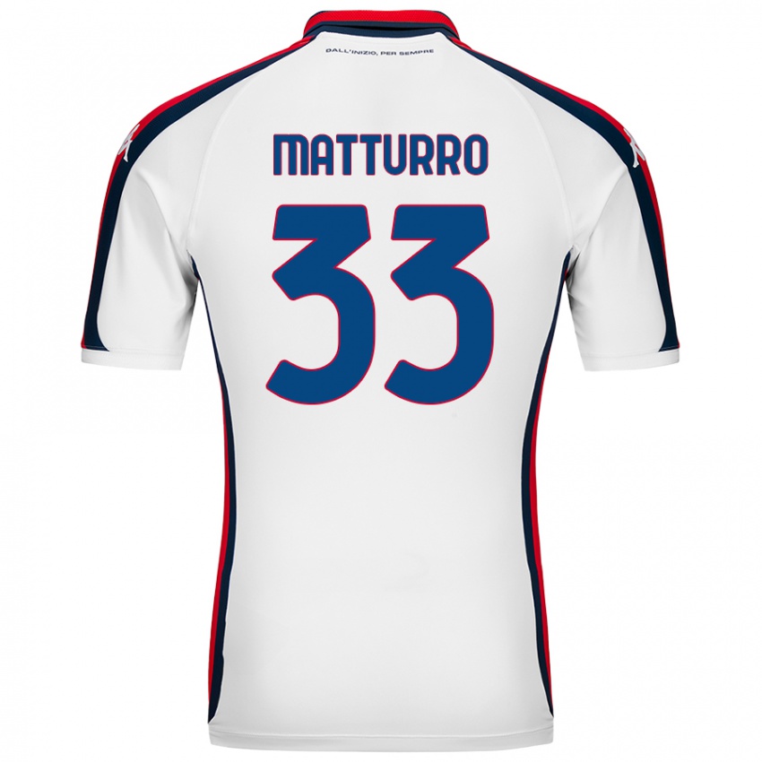 Hombre Camiseta Alan Matturro #33 Blanco 2ª Equipación 2024/25 La Camisa Perú