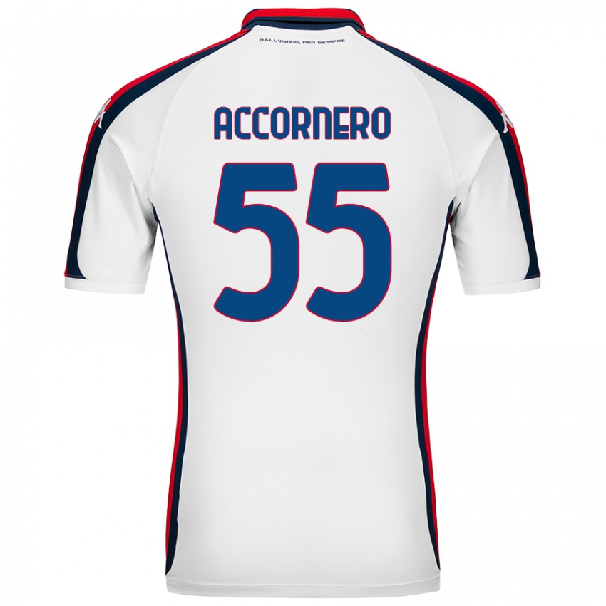 Hombre Camiseta Federico Accornero #55 Blanco 2ª Equipación 2024/25 La Camisa Perú