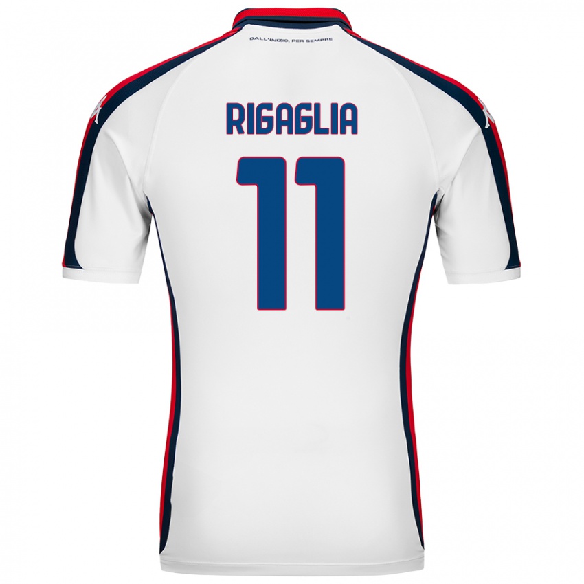 Hombre Camiseta Alison Rigaglia #11 Blanco 2ª Equipación 2024/25 La Camisa Perú