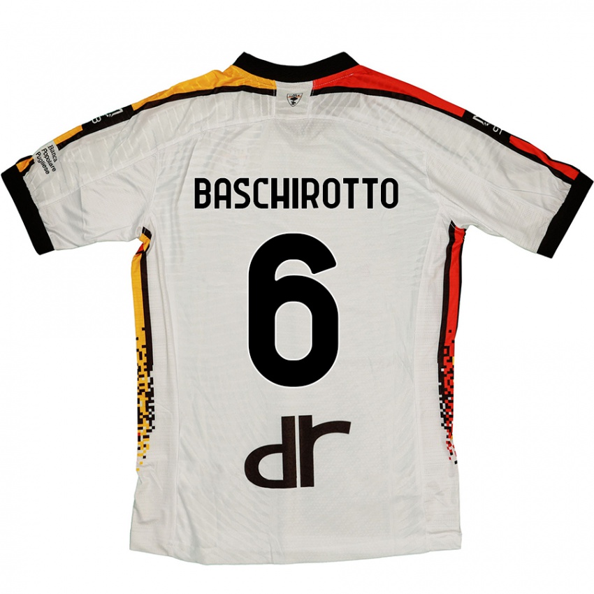 Hombre Camiseta Federico Baschirotto #6 Blanco Negro 2ª Equipación 2024/25 La Camisa Perú