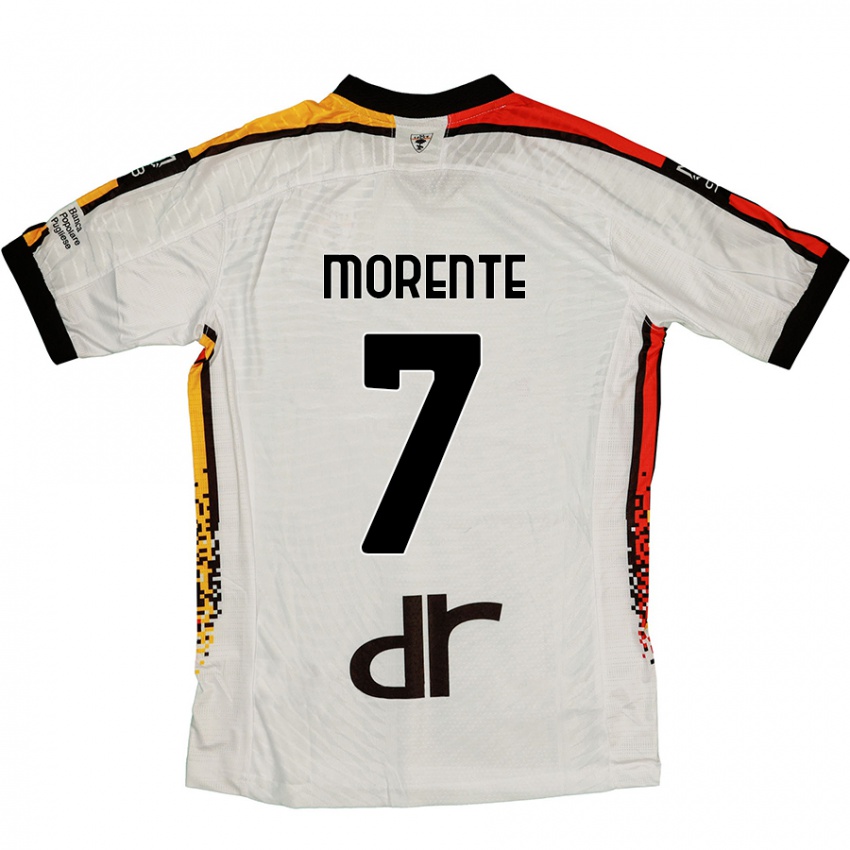 Hombre Camiseta Tete Morente #7 Blanco Negro 2ª Equipación 2024/25 La Camisa Perú