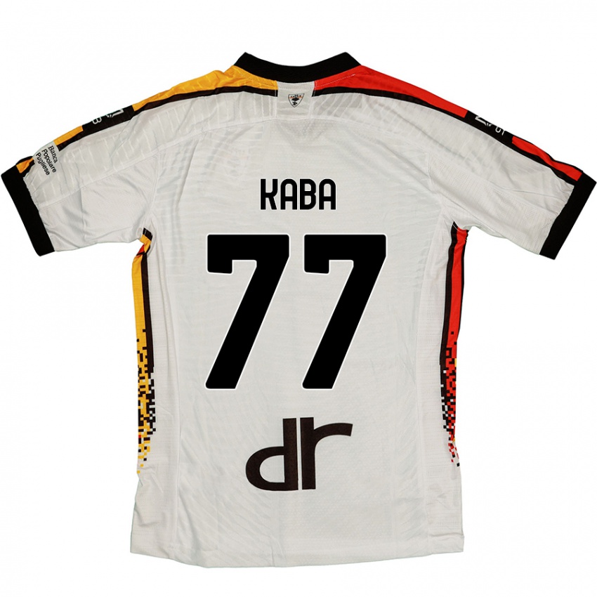 Hombre Camiseta Mohamed Kaba #77 Blanco Negro 2ª Equipación 2024/25 La Camisa Perú