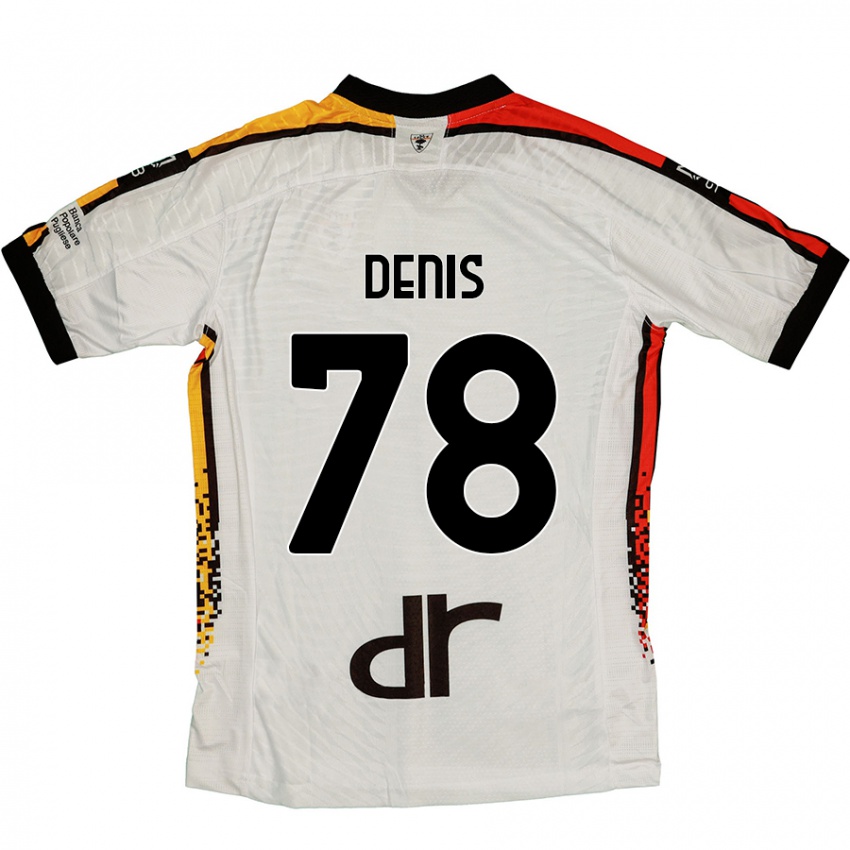 Hombre Camiseta Max Denis #78 Blanco Negro 2ª Equipación 2024/25 La Camisa Perú