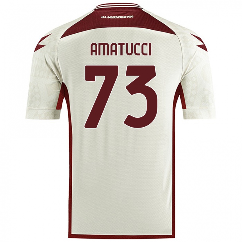 Hombre Camiseta Lorenzo Amatucci #73 Color Crema 2ª Equipación 2024/25 La Camisa Perú