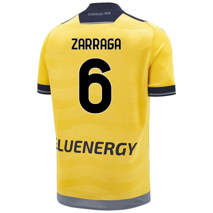 Hombre Camiseta Oier Zarraga #6 Dorado 2ª Equipación 2024/25 La Camisa Perú