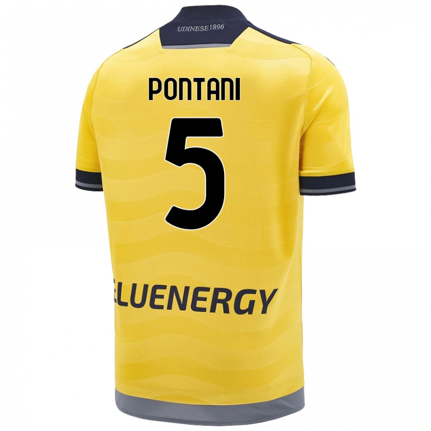 Hombre Camiseta Leonardo Pontani #5 Dorado 2ª Equipación 2024/25 La Camisa Perú