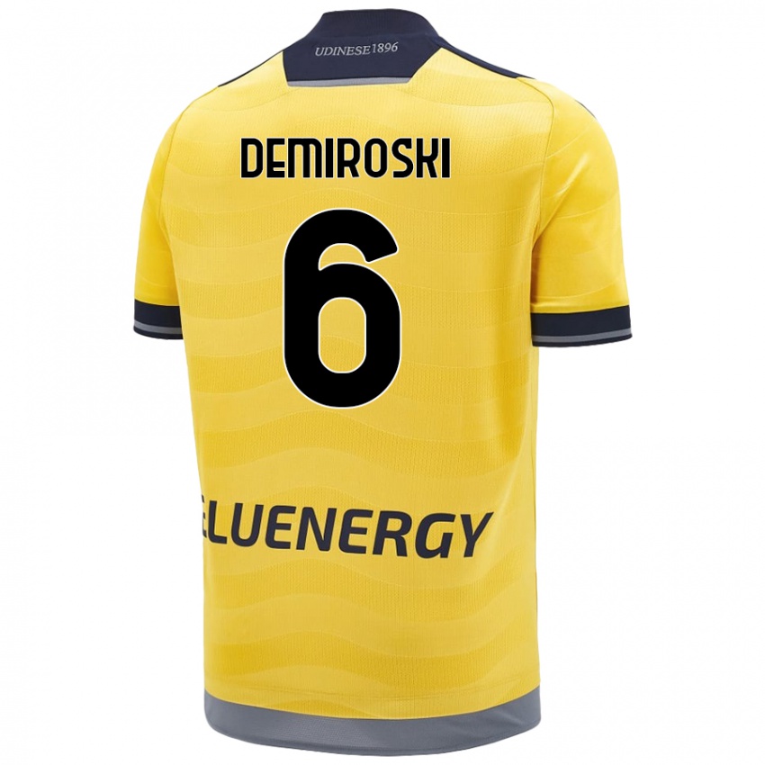 Hombre Camiseta Shenol Demiroski #6 Dorado 2ª Equipación 2024/25 La Camisa Perú