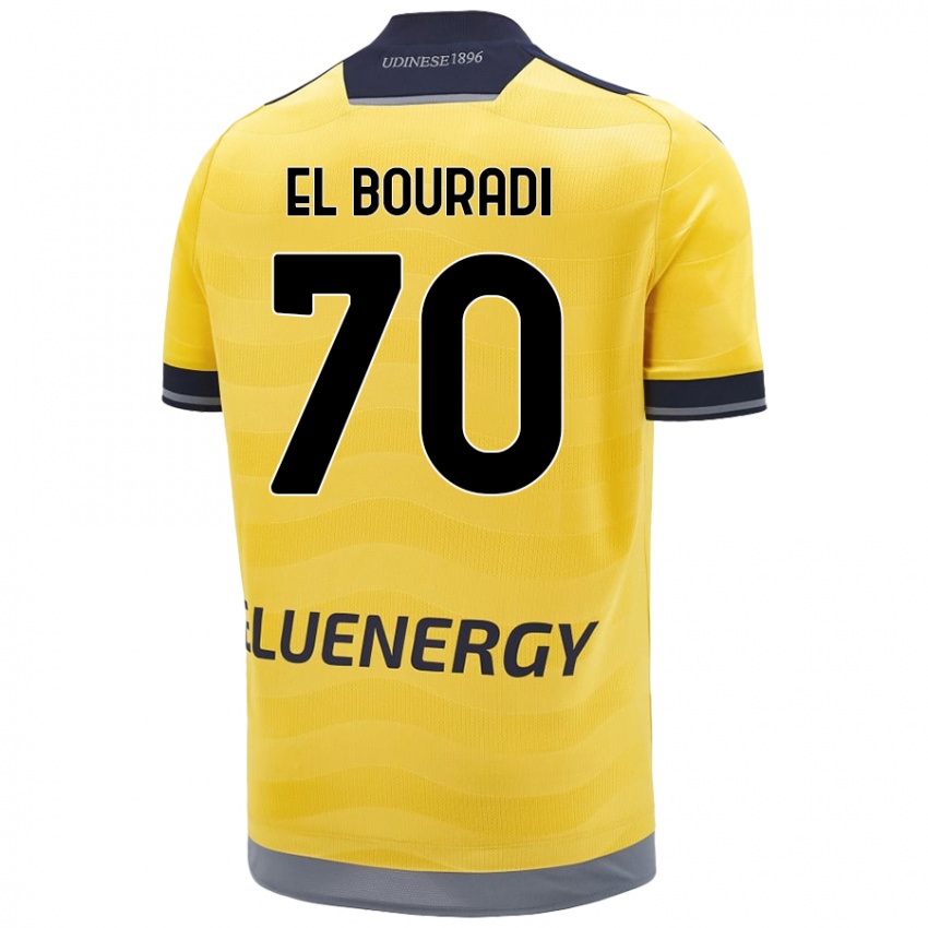 Hombre Camiseta Walid El Bouradi #70 Dorado 2ª Equipación 2024/25 La Camisa Perú