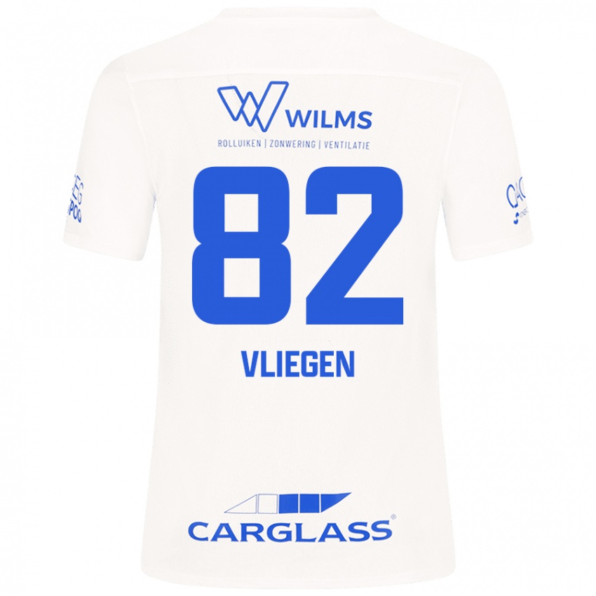 Hombre Camiseta Olivier Vliegen #82 Blanco 2ª Equipación 2024/25 La Camisa Perú