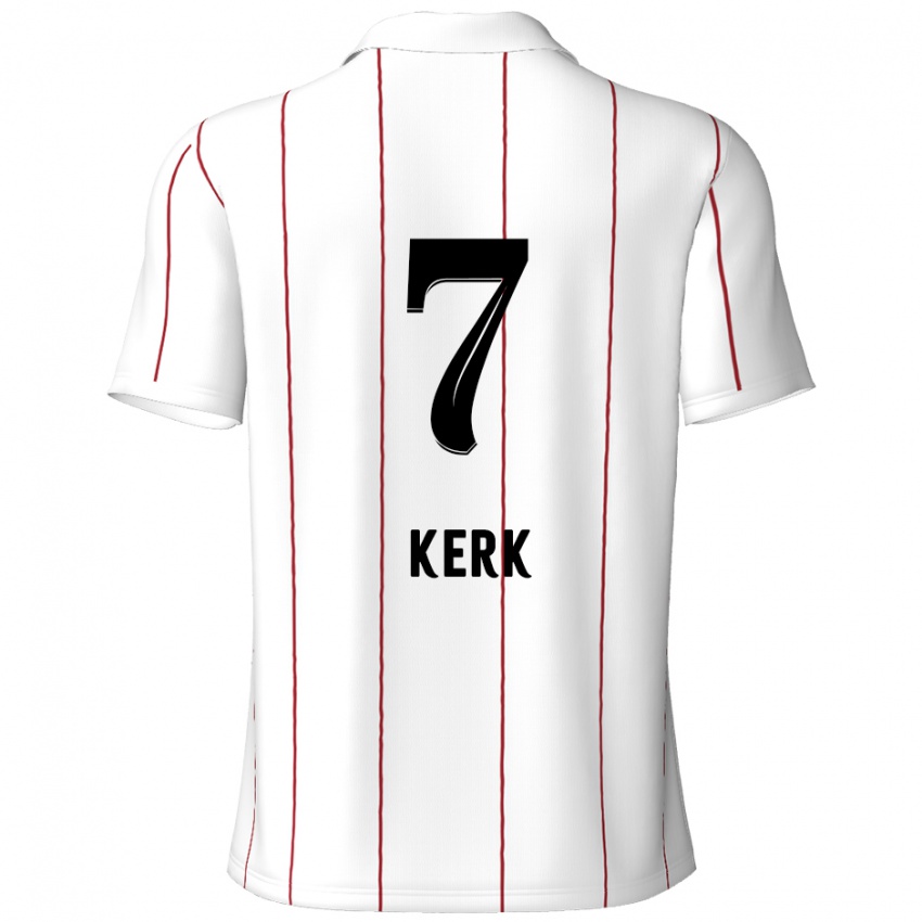 Hombre Camiseta Gyrano Kerk #7 Blanco Negro 2ª Equipación 2024/25 La Camisa Perú