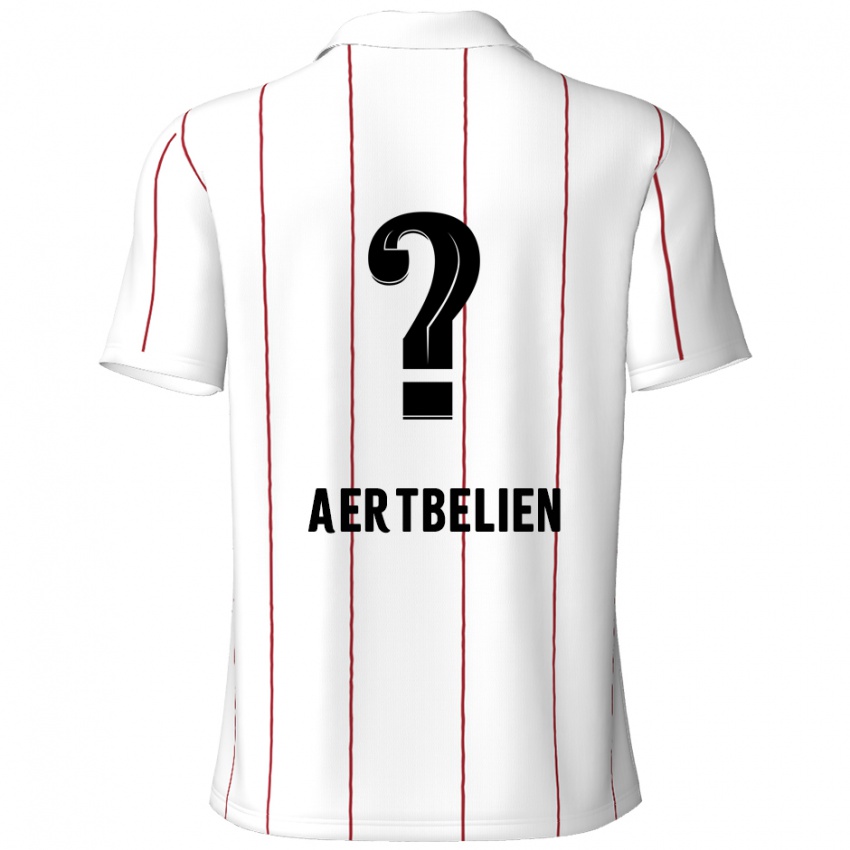 Hombre Camiseta Lukas Aertbeliën #0 Blanco Negro 2ª Equipación 2024/25 La Camisa Perú