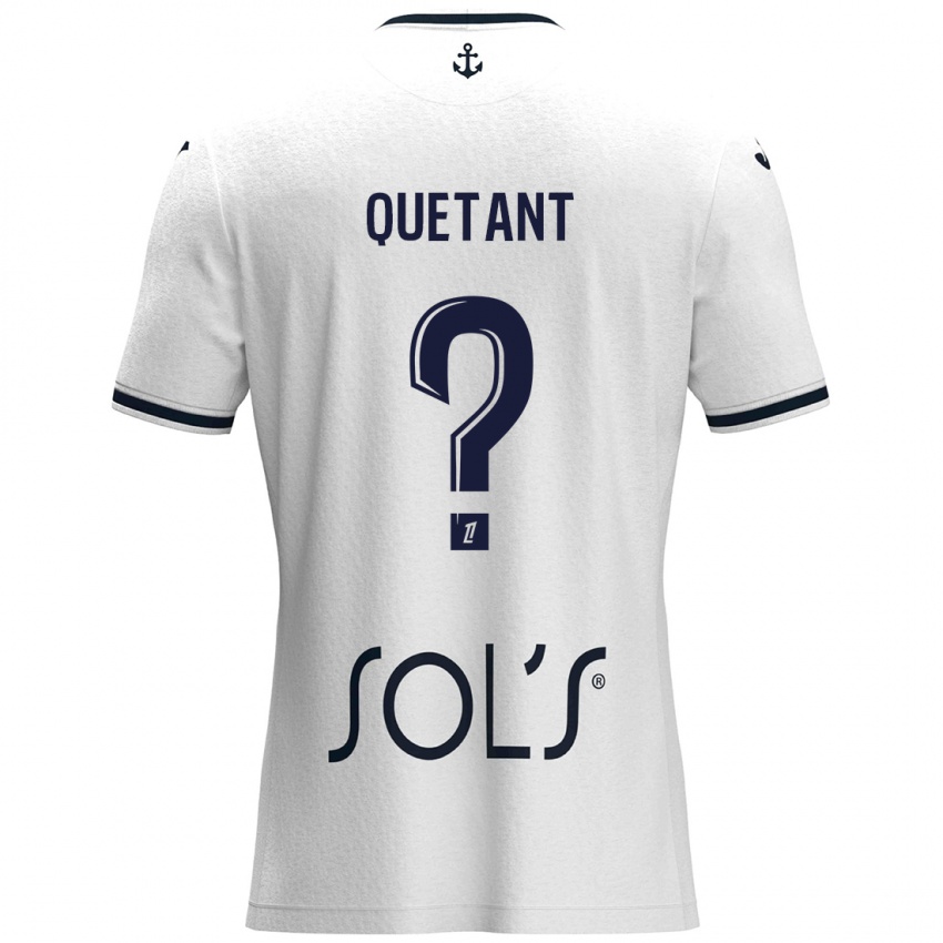 Hombre Camiseta Kenny Quetant #0 Blanco Azul Oscuro 2ª Equipación 2024/25 La Camisa Perú