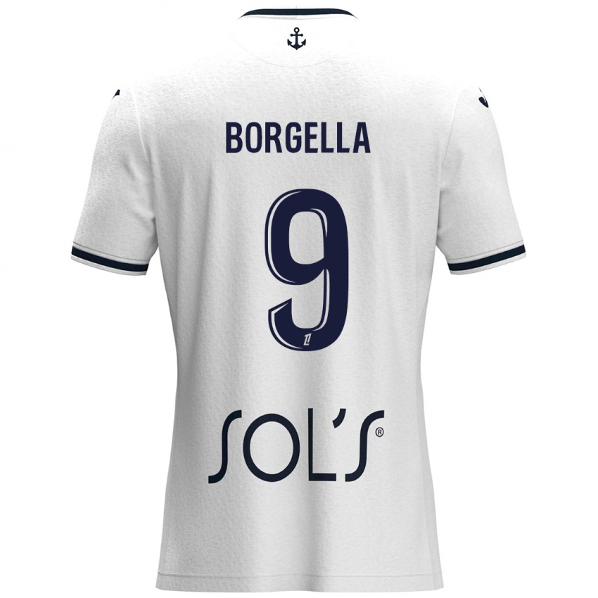 Hombre Camiseta Roselord Borgella #9 Blanco Azul Oscuro 2ª Equipación 2024/25 La Camisa Perú