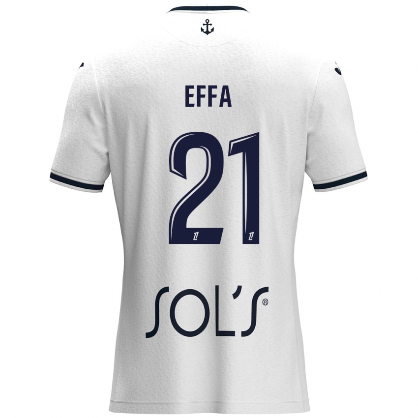 Hombre Camiseta Chancelle Effa Effa #21 Blanco Azul Oscuro 2ª Equipación 2024/25 La Camisa Perú