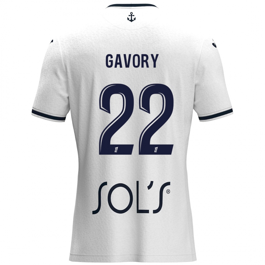 Hombre Camiseta Christy Gavory #22 Blanco Azul Oscuro 2ª Equipación 2024/25 La Camisa Perú