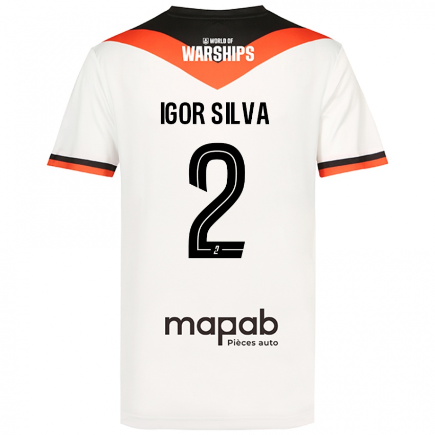 Hombre Camiseta Igor Silva #2 Blanco 2ª Equipación 2024/25 La Camisa Perú