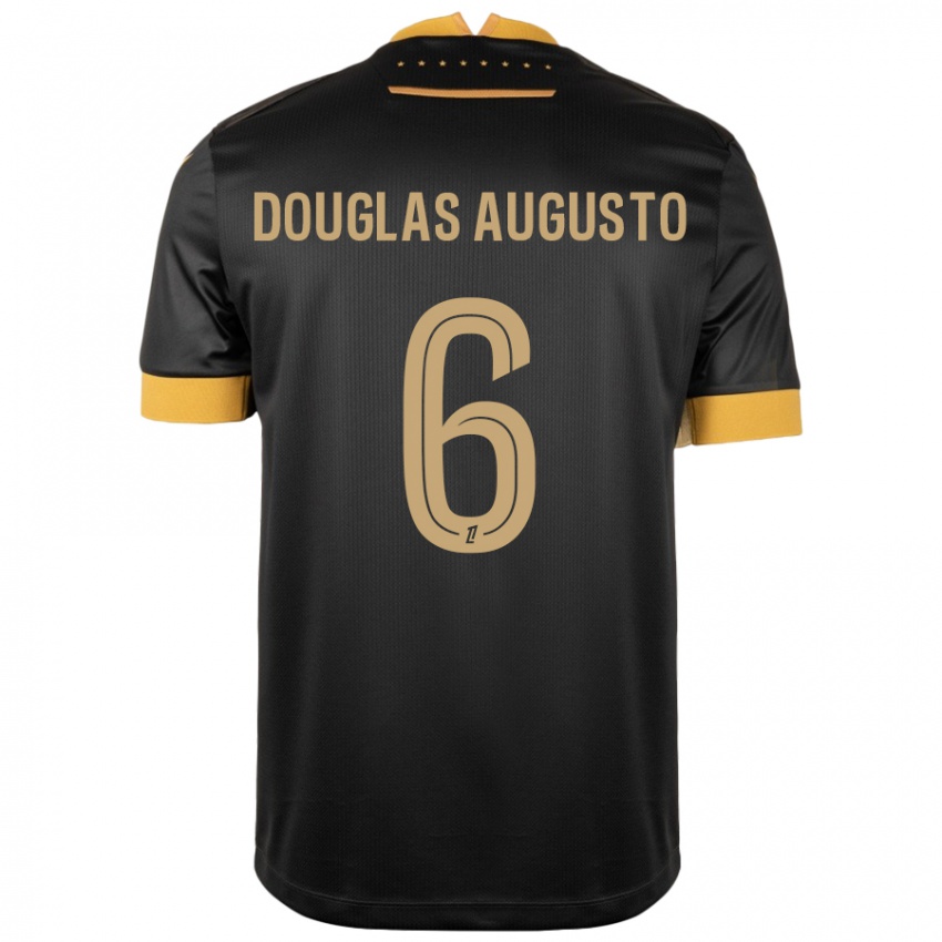 Hombre Camiseta Douglas Augusto #6 Negro Marrón 2ª Equipación 2024/25 La Camisa Perú