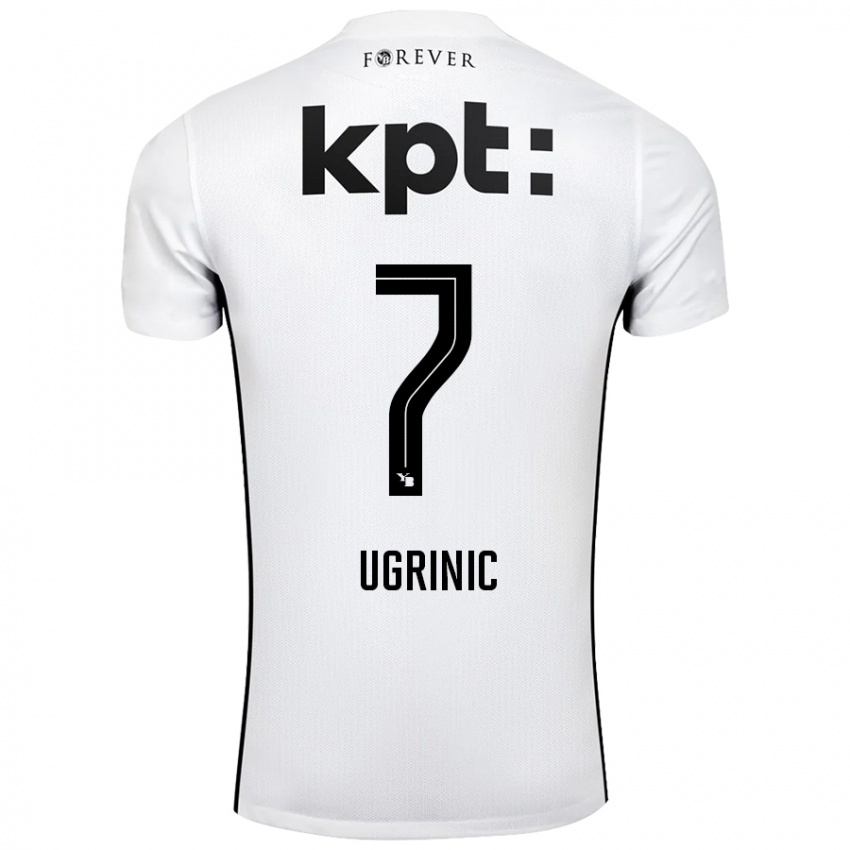 Hombre Camiseta Filip Ugrinic #7 Blanco Negro 2ª Equipación 2024/25 La Camisa Perú