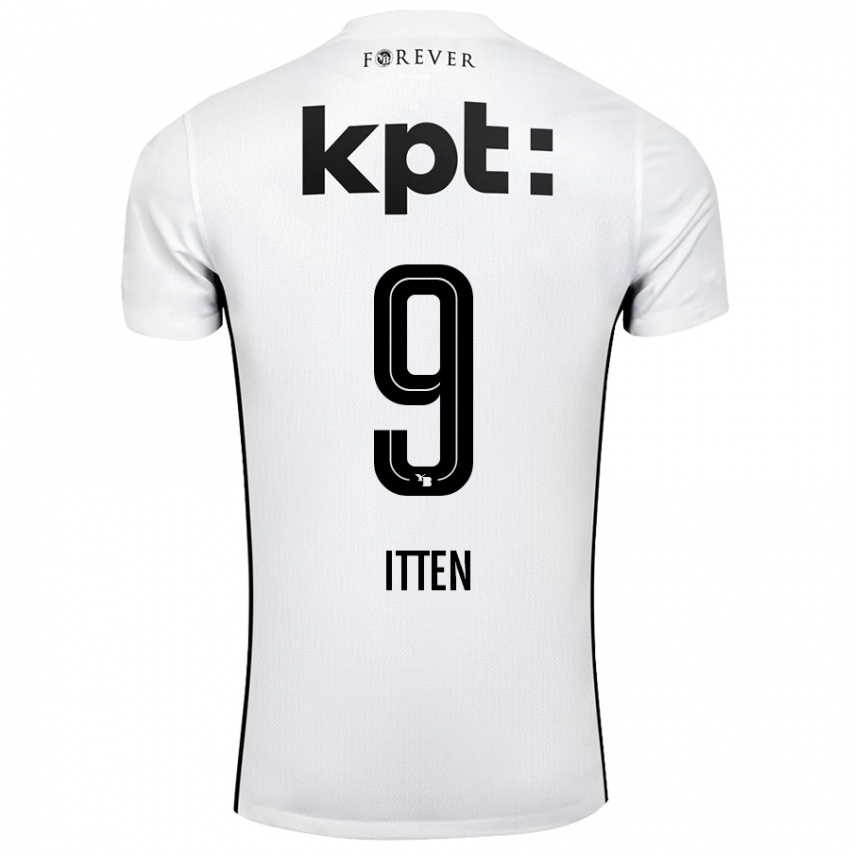 Hombre Camiseta Cedric Itten #9 Blanco Negro 2ª Equipación 2024/25 La Camisa Perú