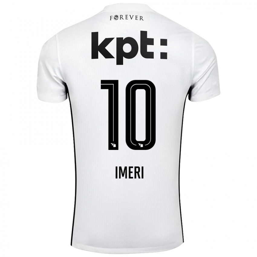 Hombre Camiseta Kastriot Imeri #10 Blanco Negro 2ª Equipación 2024/25 La Camisa Perú