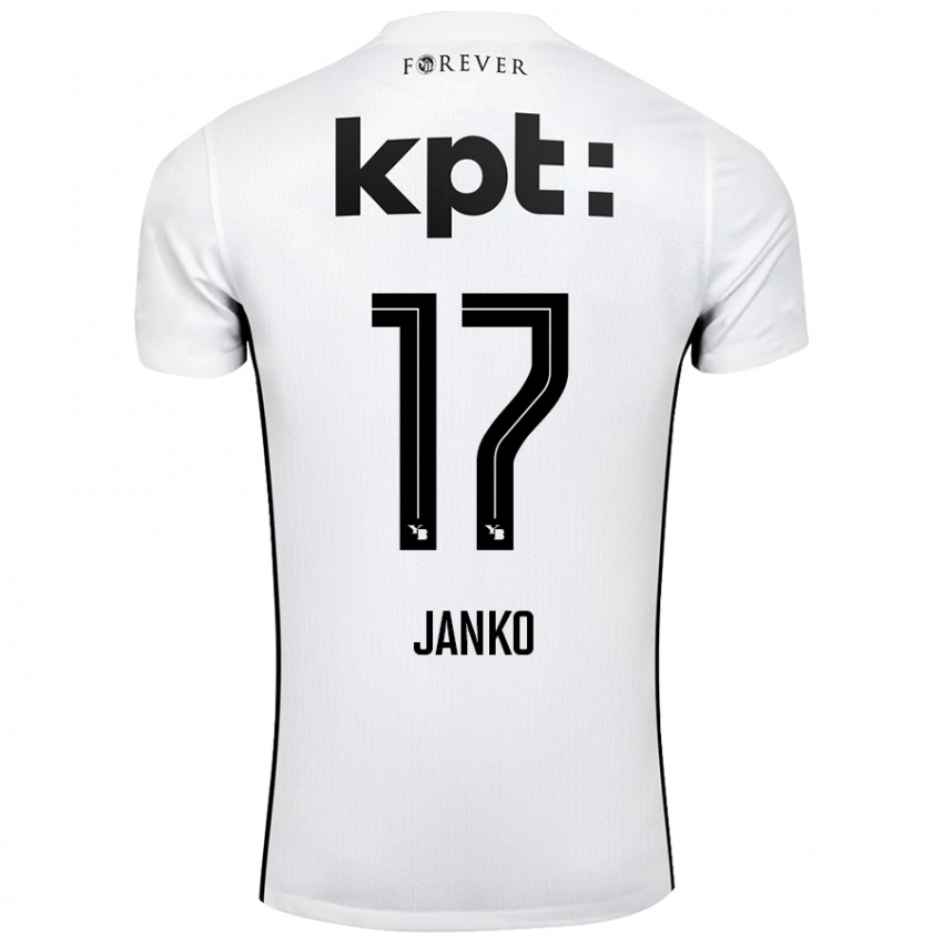 Hombre Camiseta Saidy Janko #17 Blanco Negro 2ª Equipación 2024/25 La Camisa Perú