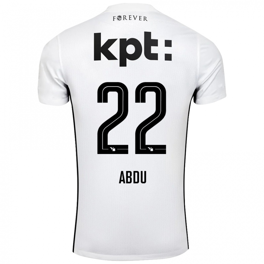 Hombre Camiseta Abdu Conté #22 Blanco Negro 2ª Equipación 2024/25 La Camisa Perú