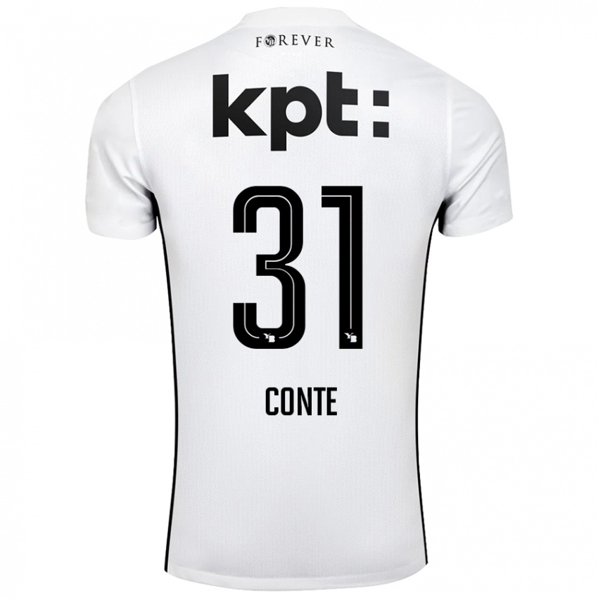 Hombre Camiseta Facinet Conte #31 Blanco Negro 2ª Equipación 2024/25 La Camisa Perú