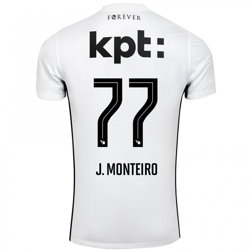 Hombre Camiseta Joël Monteiro #77 Blanco Negro 2ª Equipación 2024/25 La Camisa Perú