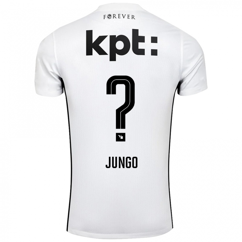 Hombre Camiseta Matéo Jungo #0 Blanco Negro 2ª Equipación 2024/25 La Camisa Perú